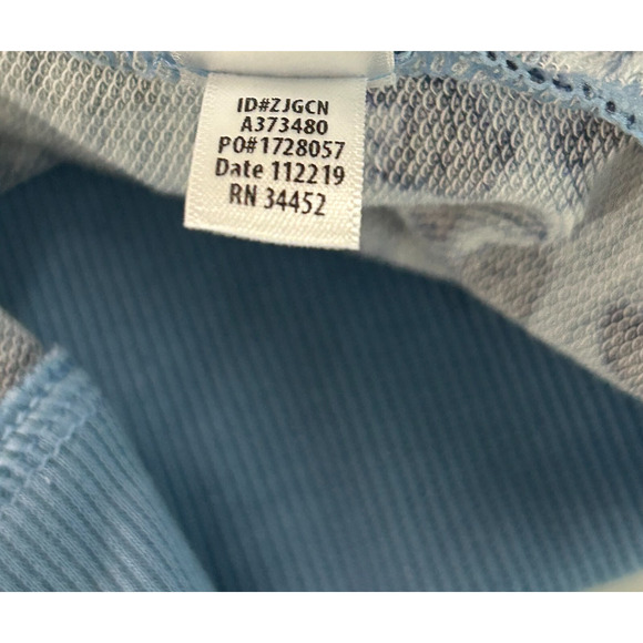 Cuddl Duds Cardigan Womens XL Blue Animal Print One Button Thumbholes Sweater - Picture 9 of 13